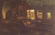 Vincent Van Gogh Weaver,Interior with Three Small Windows (nn04) oil painting artist